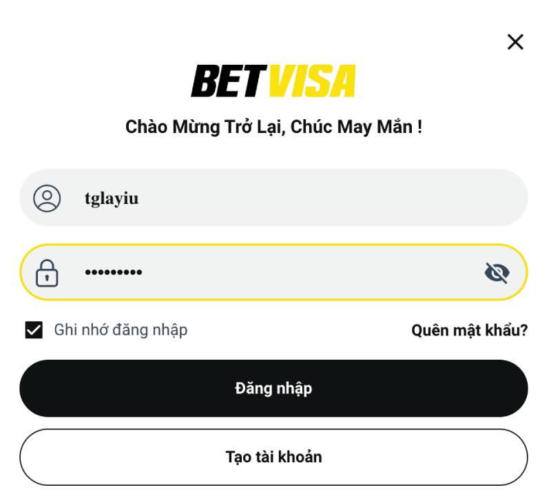 Hướng Dẫn Đăng Nhập BetVisa Chi Tiết Truy Cập Tài Khoản 3 Cung cấp tên đăng nhập và mật khẩu